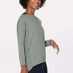Lululemon back in action long sleeve - misty moss